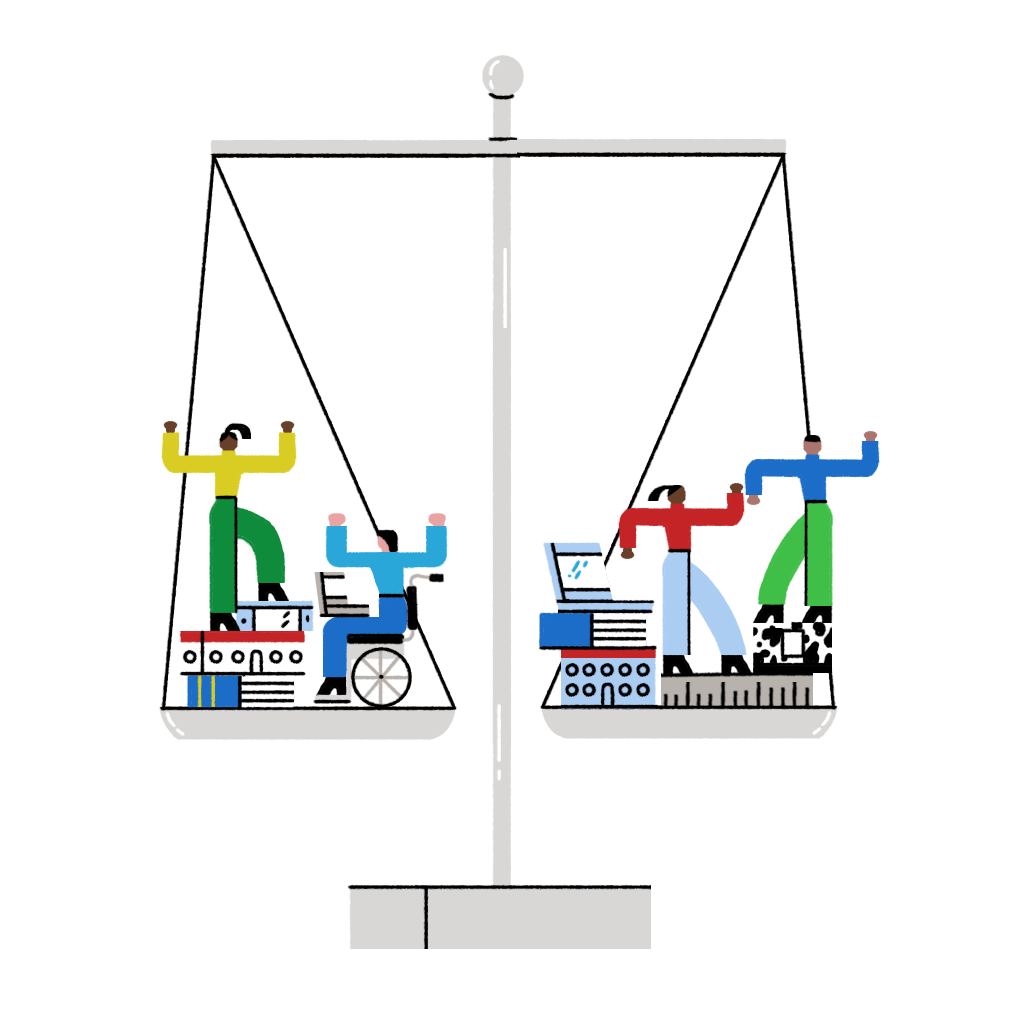 An XQ illustration balancing different ways of working
